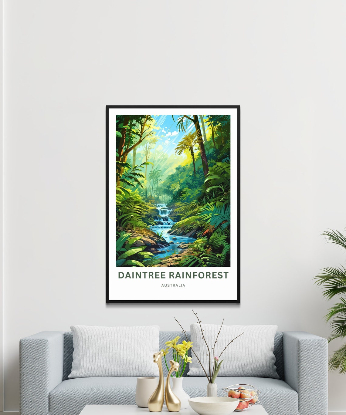Daintree Rainforest Australia Jungle Waterfall Creek Travel Poster - Image 3