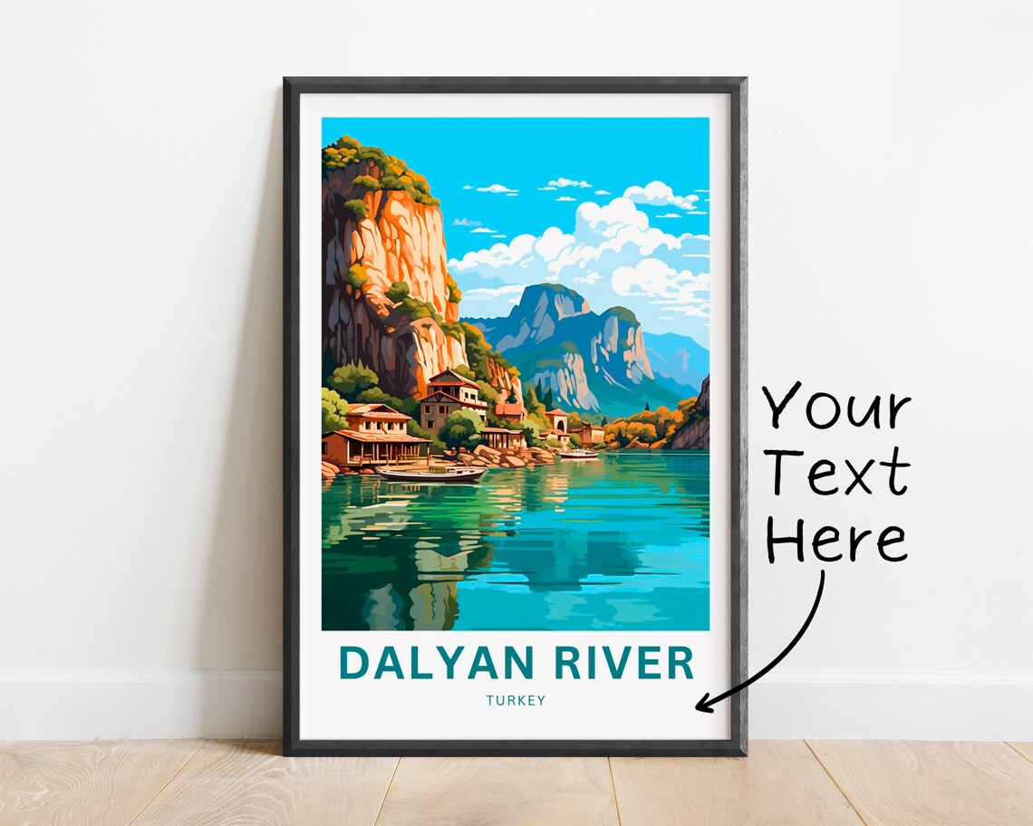 Personalized Dalyan River Travel Poster, Turkey