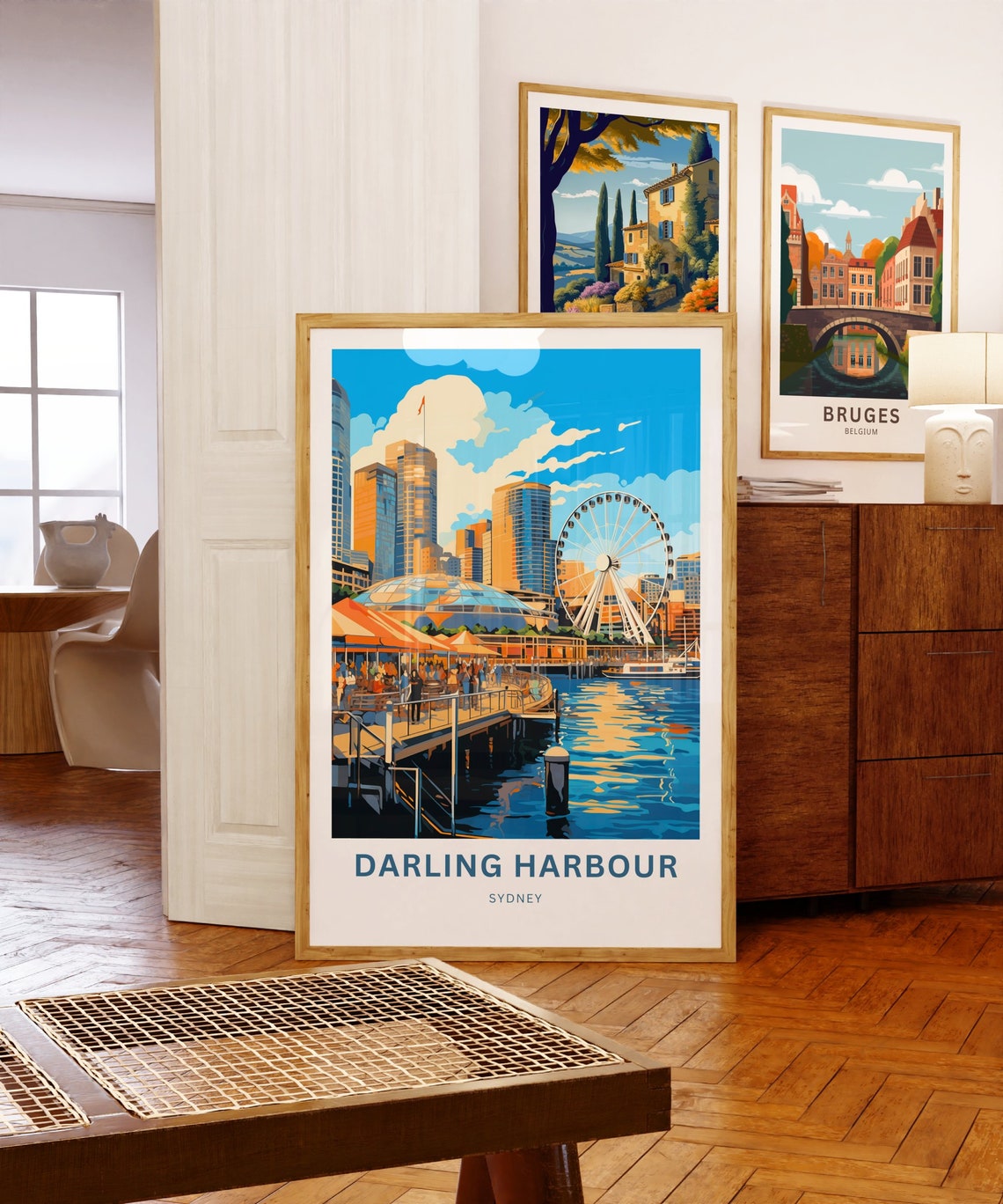 Personalized Darling Harbour Sydney Vibrant Waterfront Scene Poster - Image 5