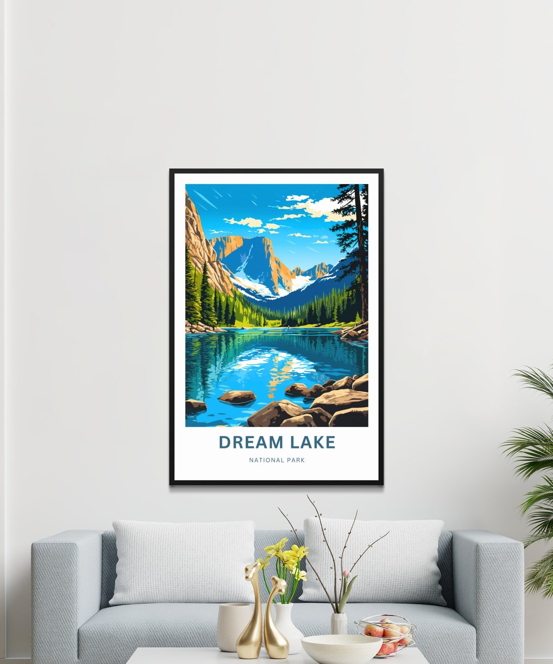 Personalized Dream Lake National Park Rocky Mountain Reflection Poster - Image 3