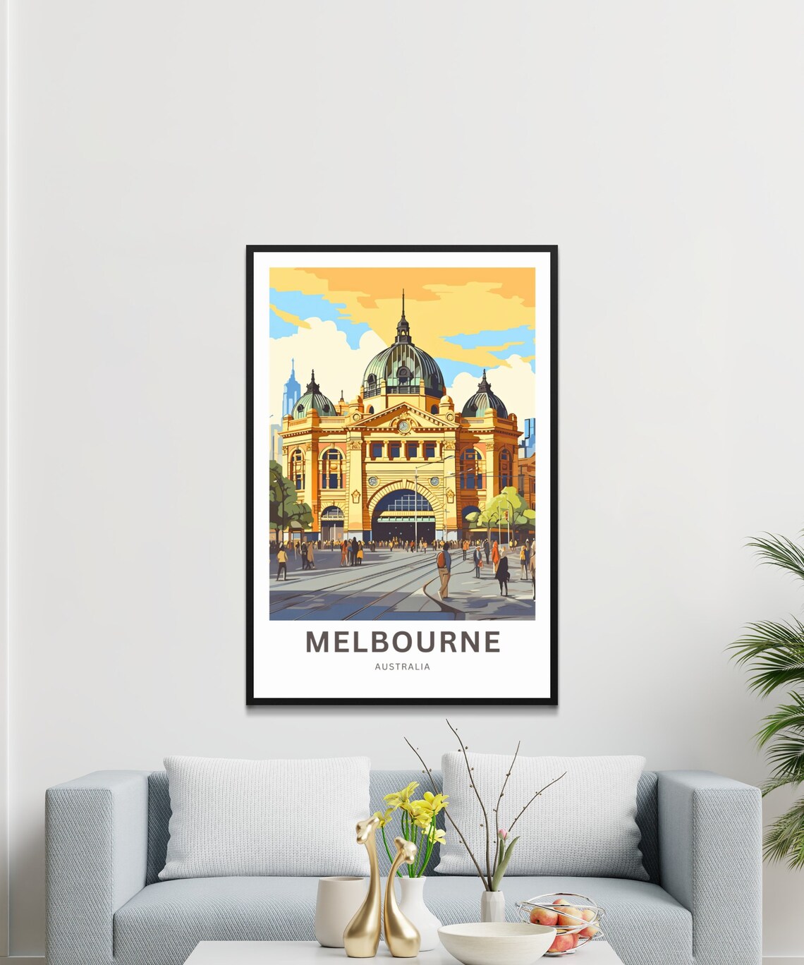 Melbourne Australia Flinders Street Station Vintage Travel Poster - Image 3