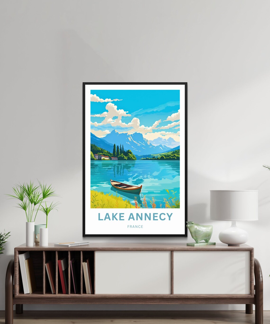 Lake Annecy Travel Print Lake Annecy Poster France Wall Art Framed Present Gift France Present - Image 3