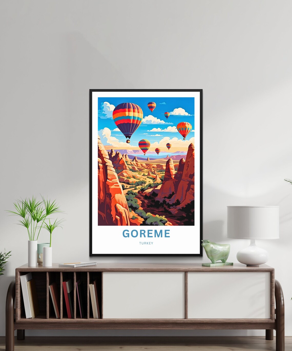 Personalized Goreme Turkey Hot Air Balloon Cave Valleys Travel Poster - Image 2