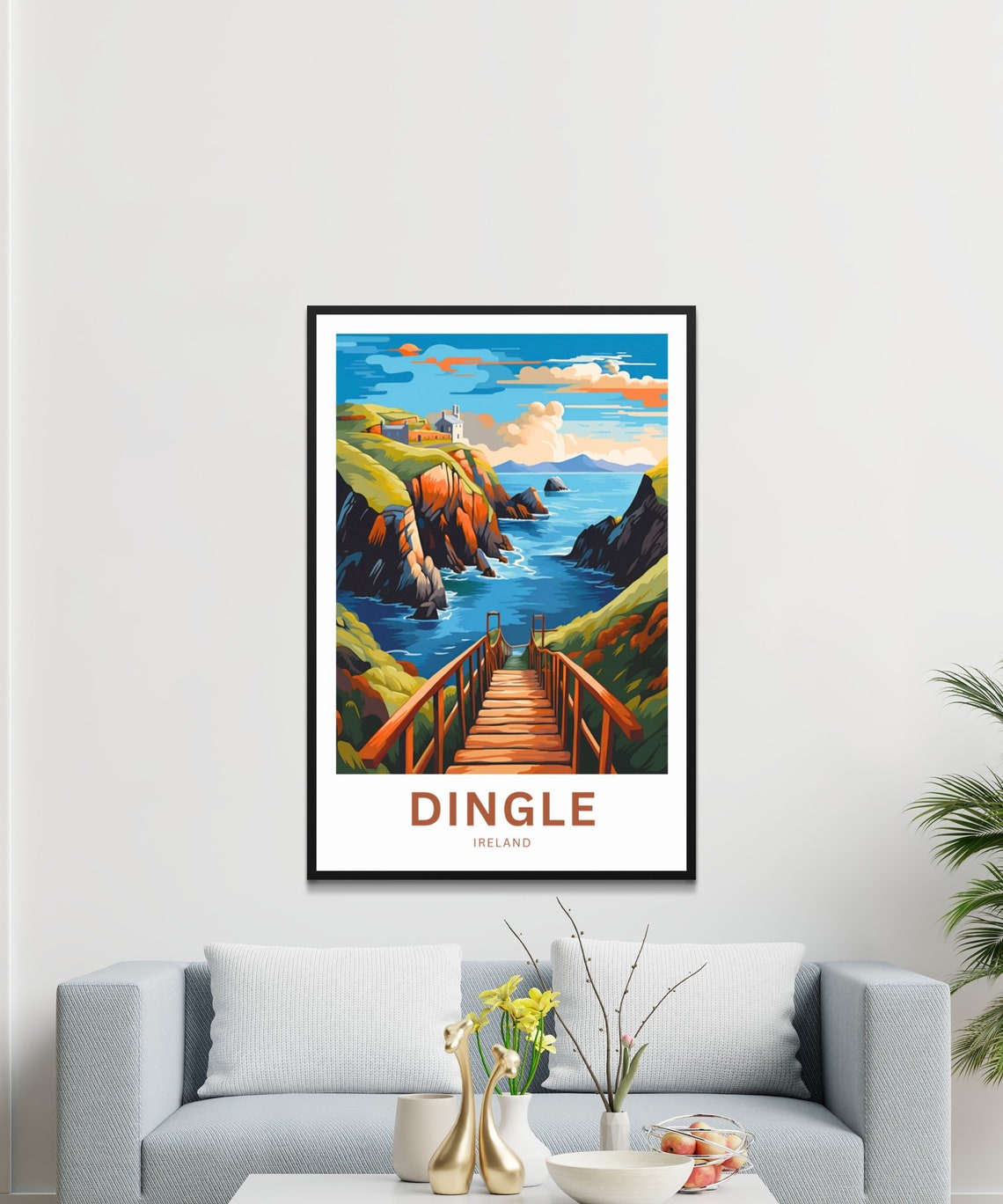 Dingle Ireland Coastal Cliffs Boardwalk Personalized Travel Poster - Image 3