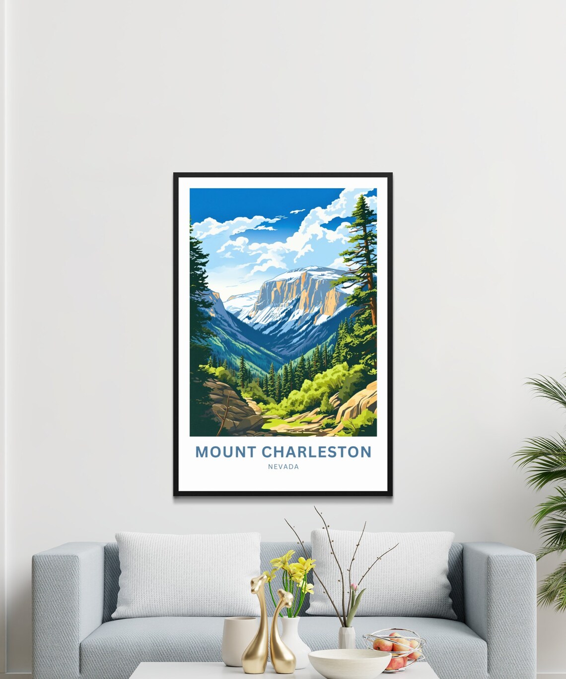 Personalized Mount Charleston Nevada Alpine Cirque Valley View Poster - Image 2