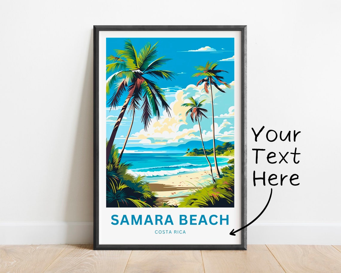 Personalized Samara Beach Travel Print Samara Beach Poster Costa Rica Wall Art Framed Present Gift Costa Rica Present
