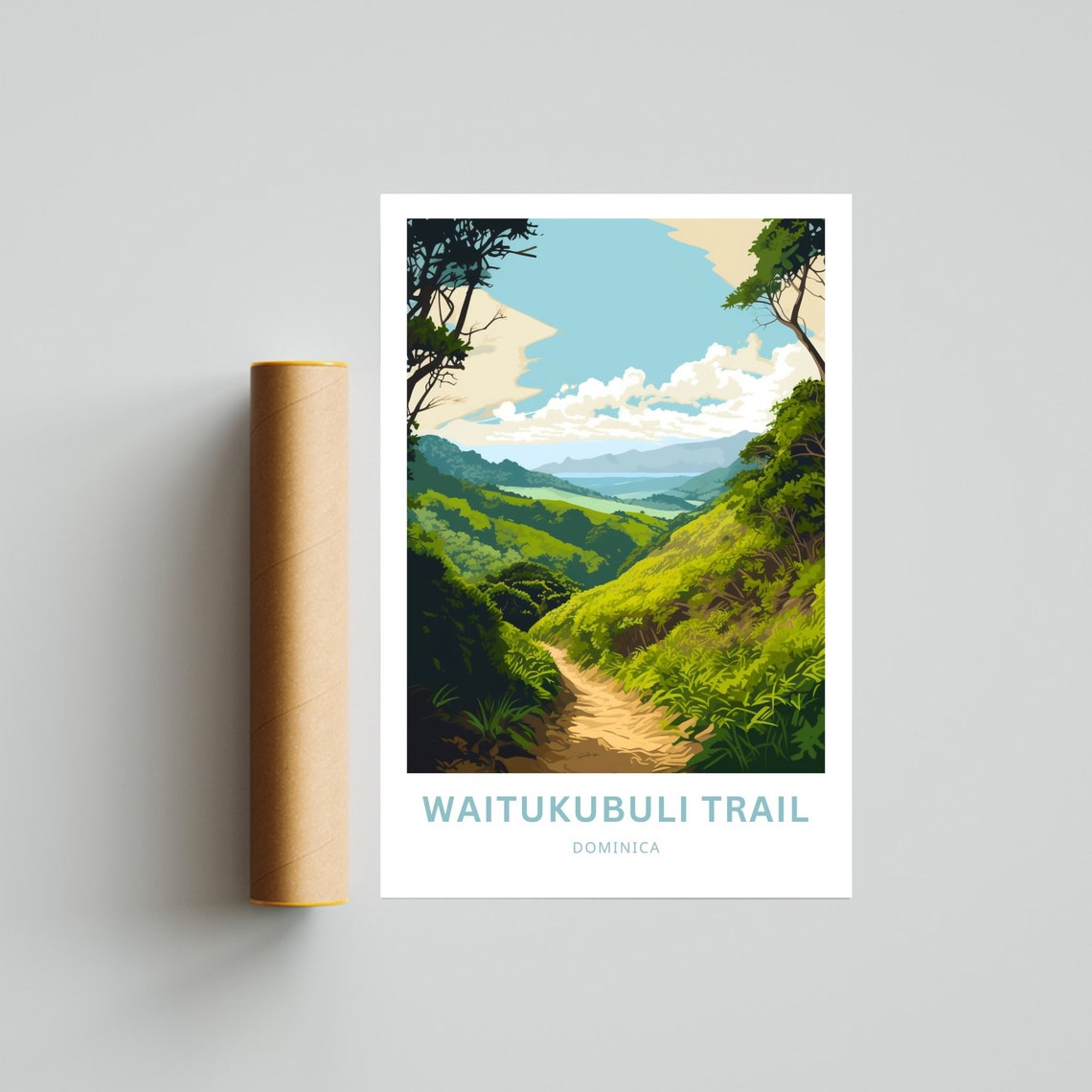 Personalized Waitukubuli Trail Travel Print Waitukubuli Trail Poster Dominica Wall Art Framed Present Gift Dominica Present - Image 4