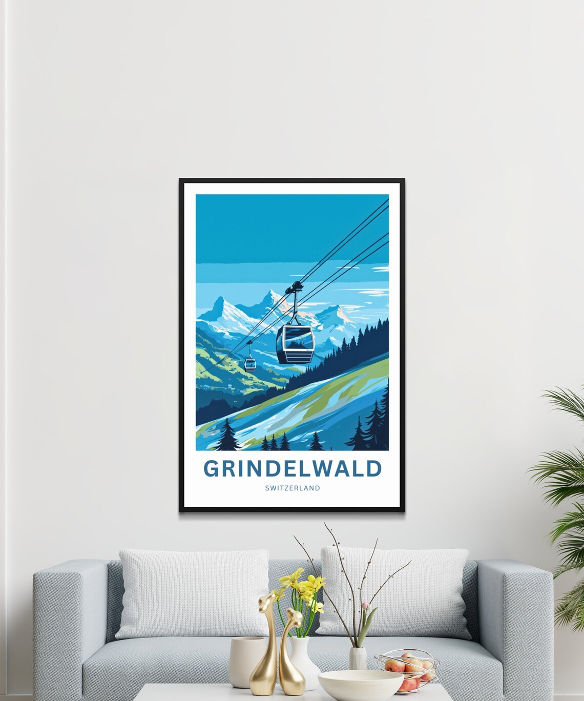 Grindelwald Switzerland Cable Car Gondola Mountain Ride Poster - Image 3