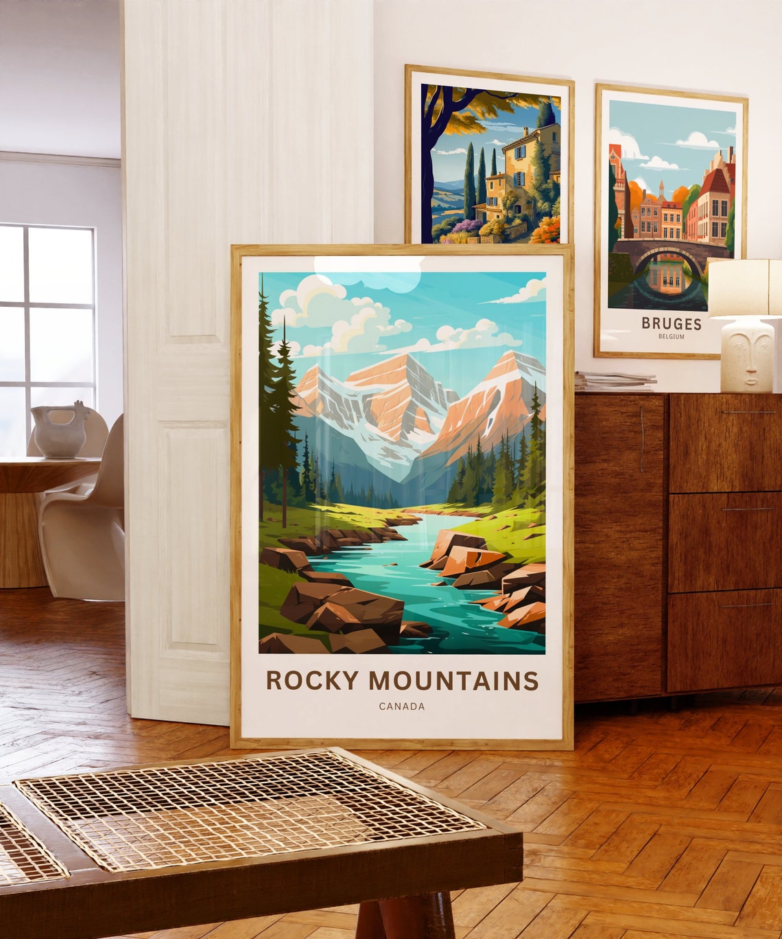 Personalized Rocky Mountains Canada River Valley Travel Poster - Image 5