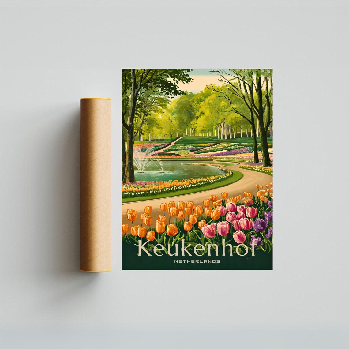 Keukenhof Netherlands Tulip Garden Spring Bloom Vintage Poster - Image 3