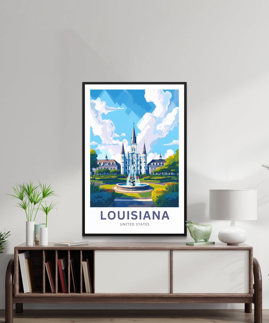 Louisiana New Orleans St Louis Cathedral Garden Travel Poster - Image 2