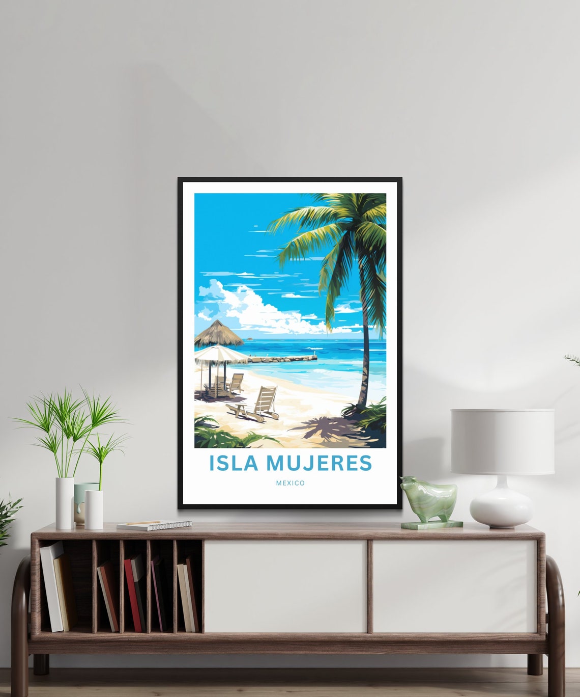 Personalized Isla Mujeres Mexico Beach Custom Text Travel Poster - Image 4