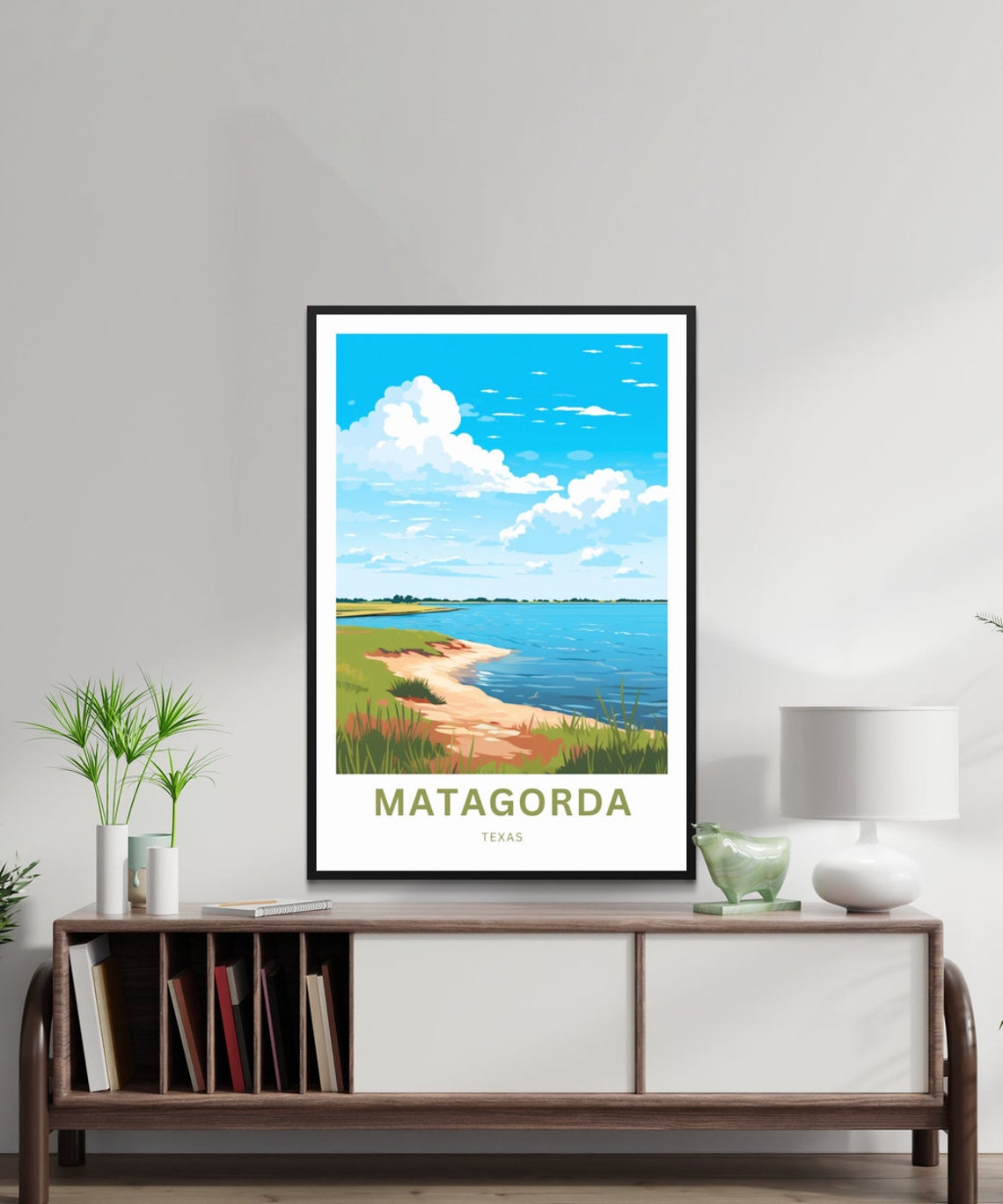 Matagorda Texas Gulf Coastline Sandy Shoreline Travel Poster - Image 2
