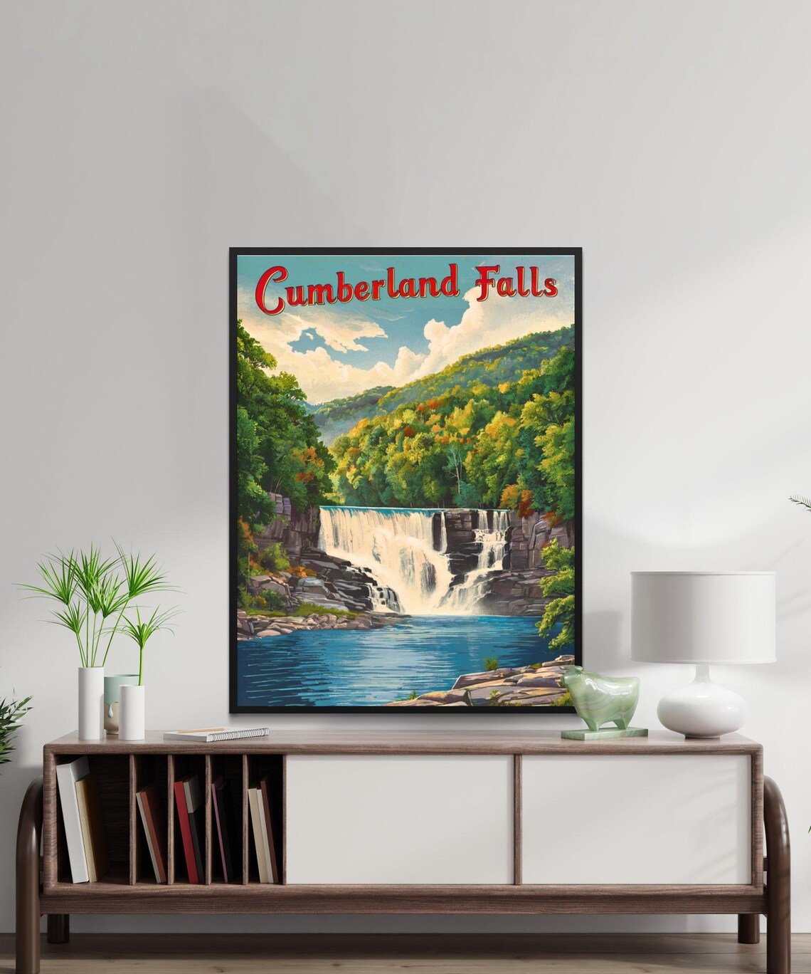 Cumberland Falls Autumn Forest Waterfall Vintage Travel Poster - Image 4
