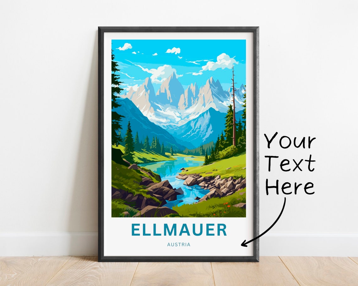 Ellmauer Austria Personalized Mountain Valley River Travel Poster