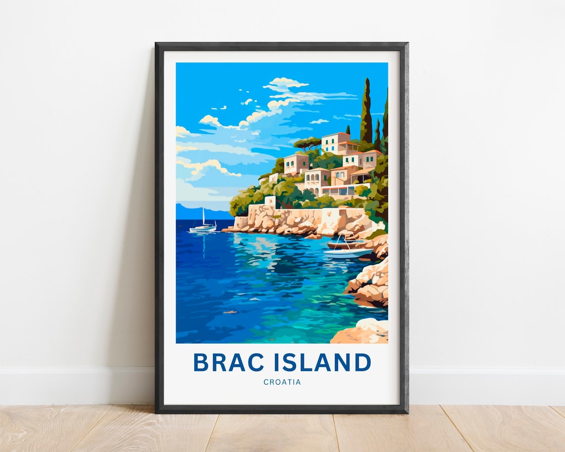 Brac Island Travel Poster, Croatia