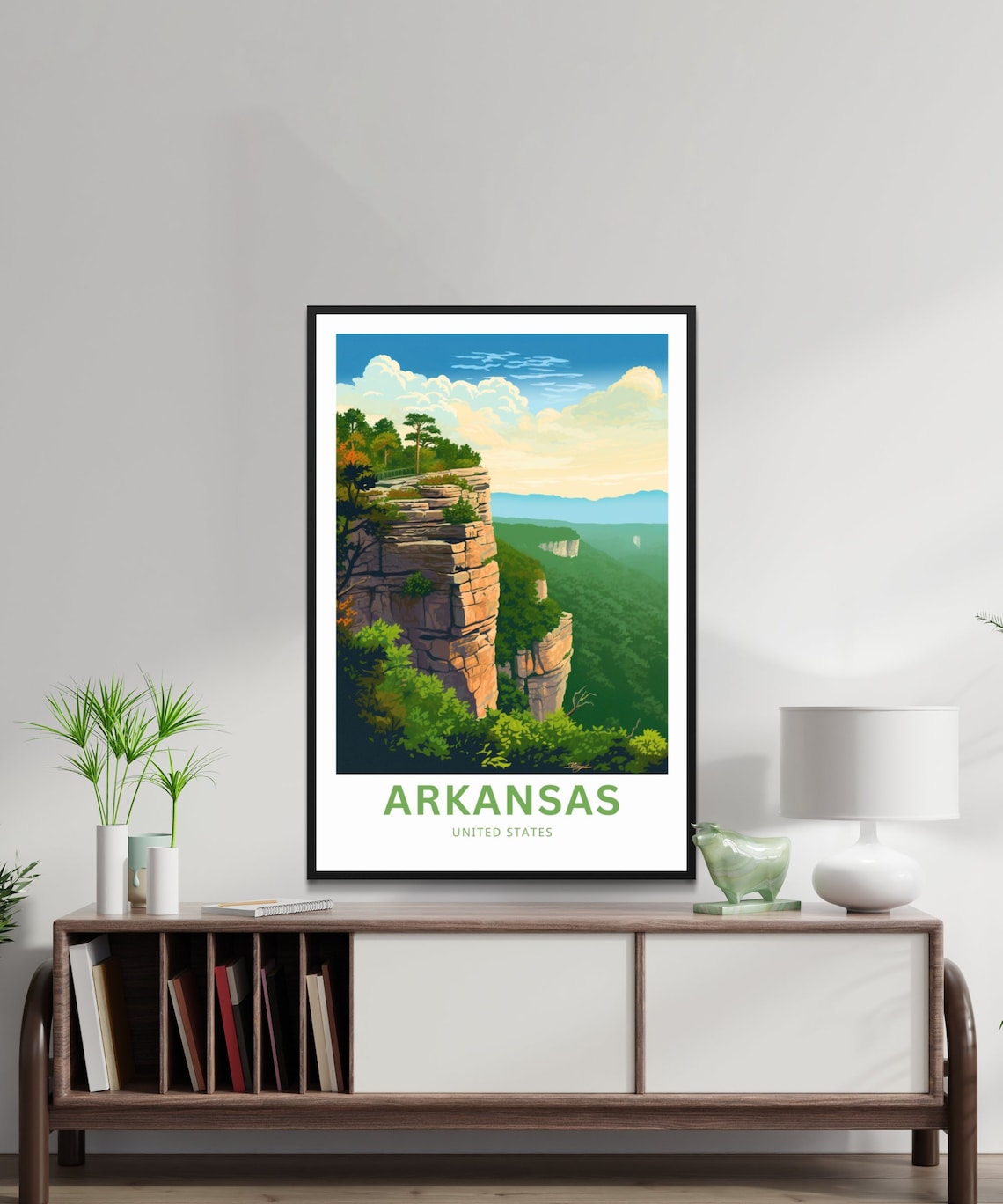 Arkansas United States Sandstone Bluff Green Valley Scenic Poster - Image 2