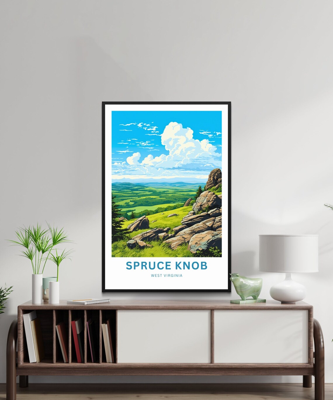 Spruce Knob West Virginia Rocky Hillside Vista Travel Poster - Image 2