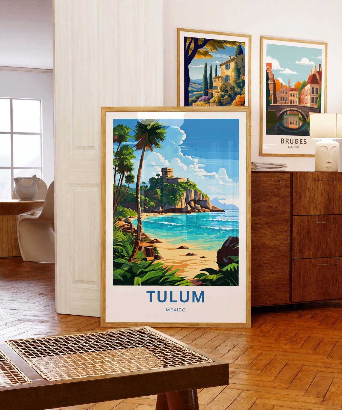 Tulum Mayan Cliff Ruins Caribbean Beach Mexico Custom Travel Poster - Image 5
