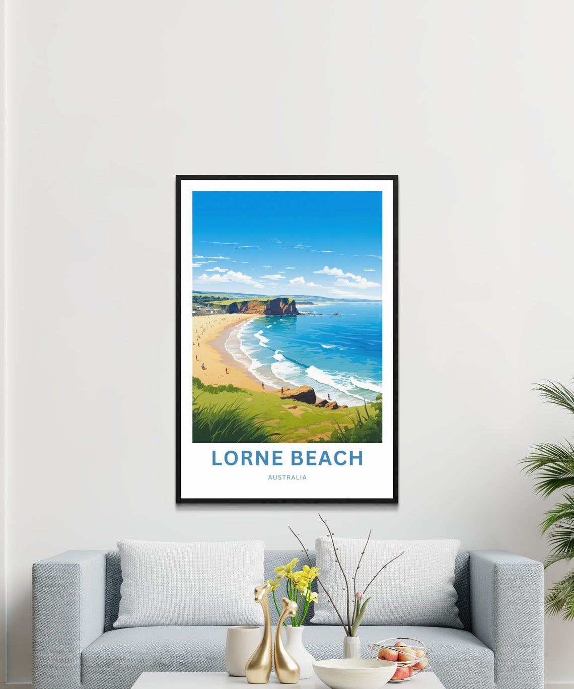 Personalized Lorne Beach Australia Custom Bay Surf Travel Poster - Image 3
