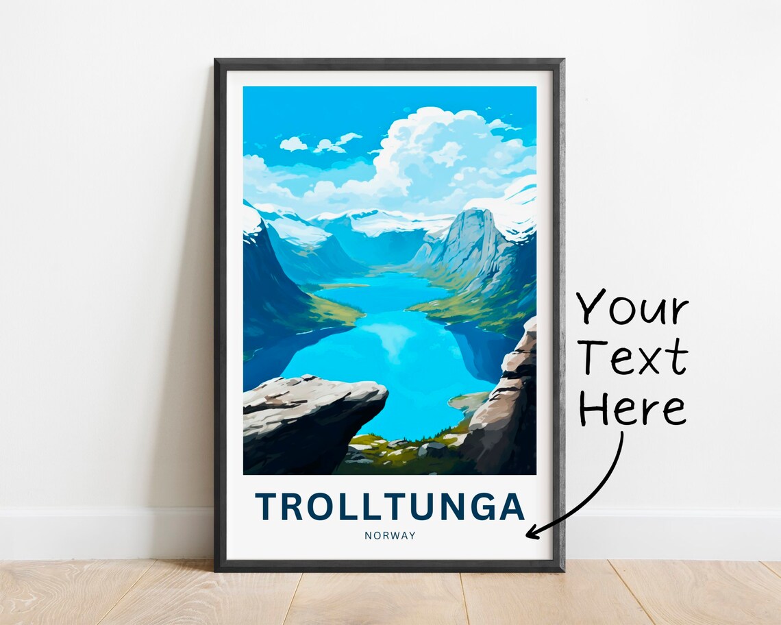 Personalized Trolltunga Norway Rock Ledge Over the Fjord Poster