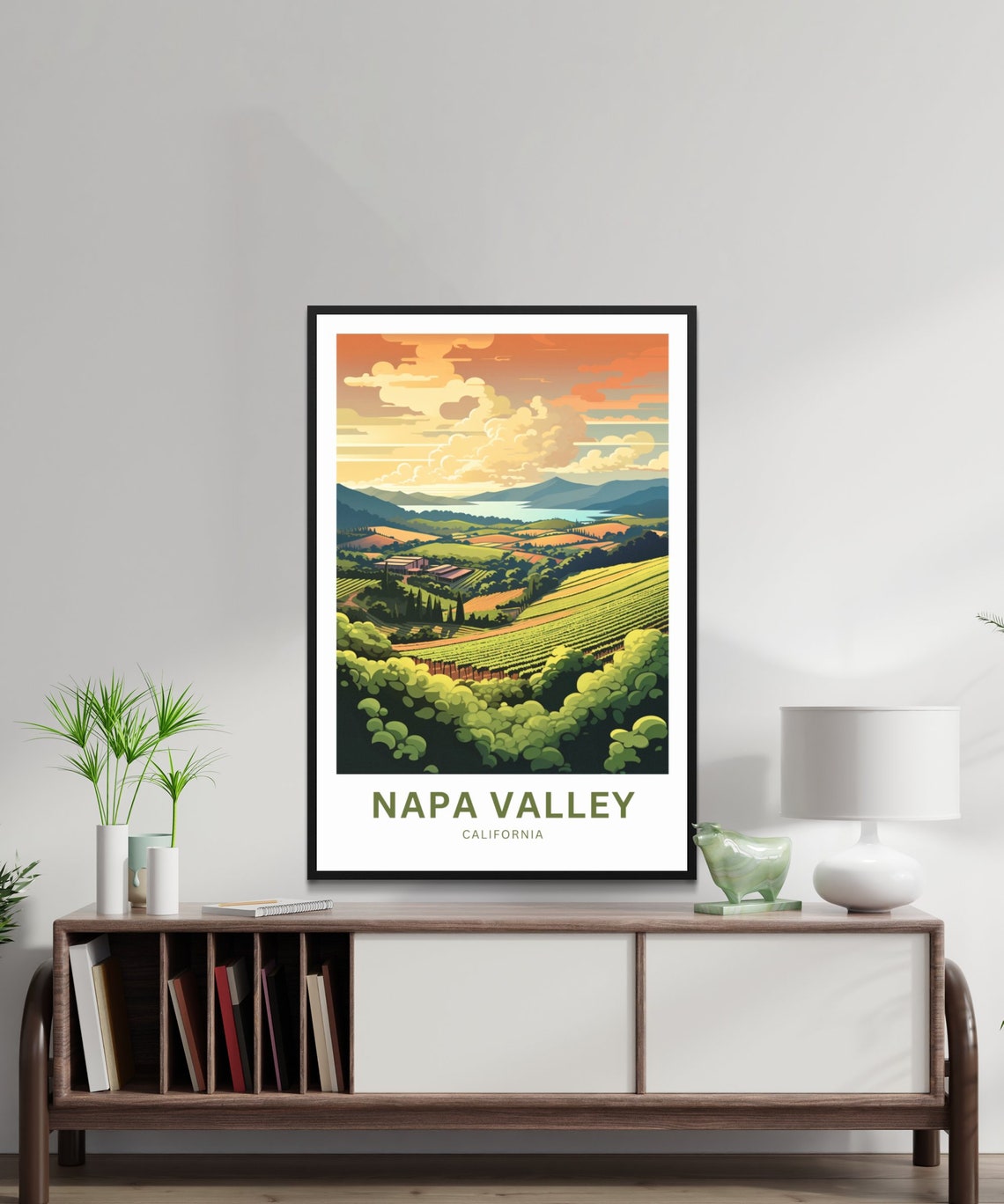 Napa Valley California Sunset Vineyard Hills Wine Country Poster - Image 3