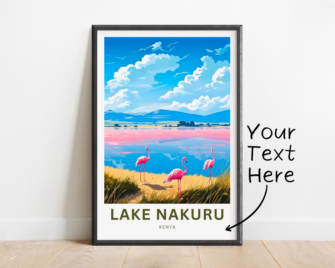 Personalized Lake Nakuru Travel Poster, Kenya