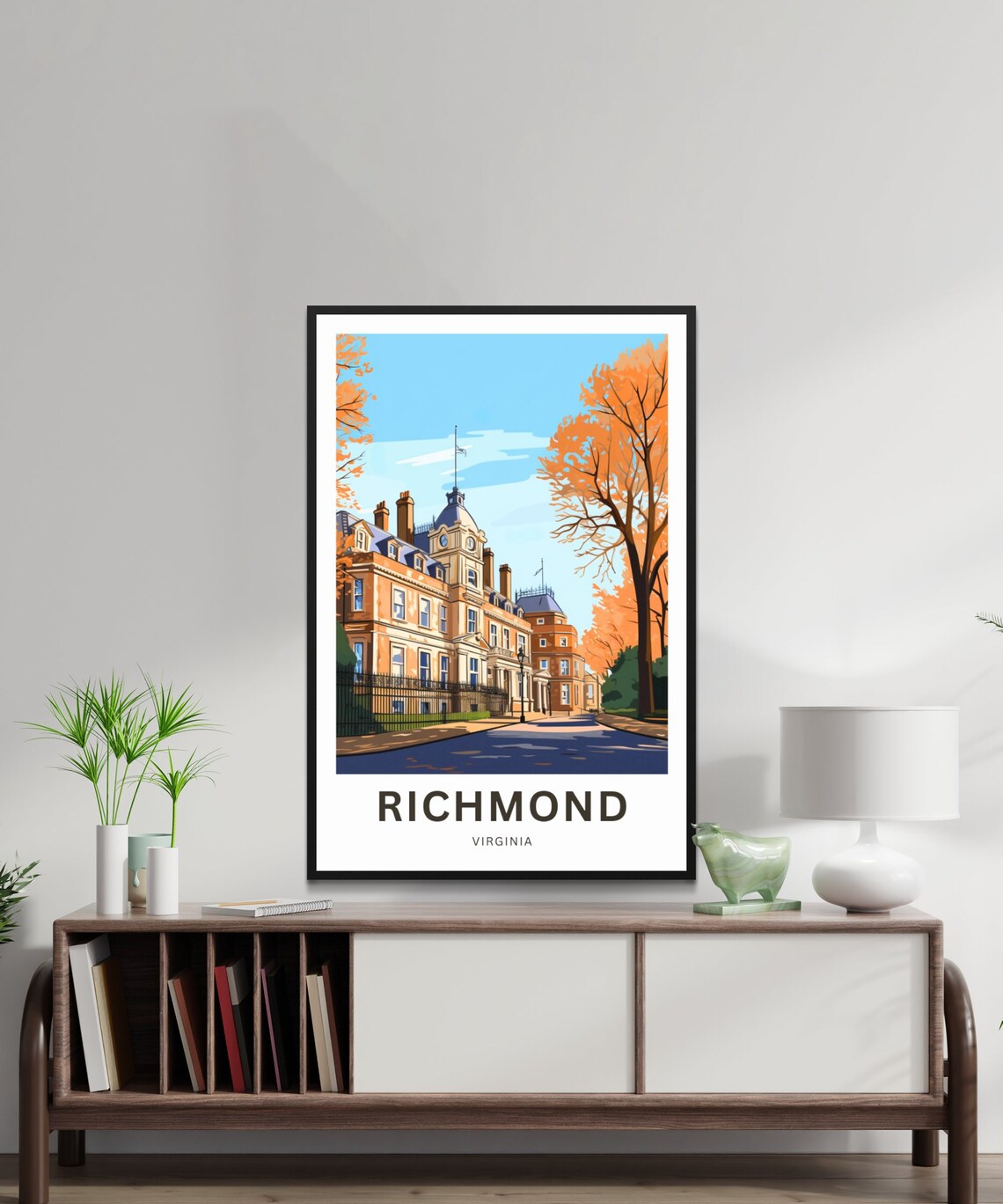 Personalized Richmond Virginia Autumn Mansion Custom Travel Poster - Image 2