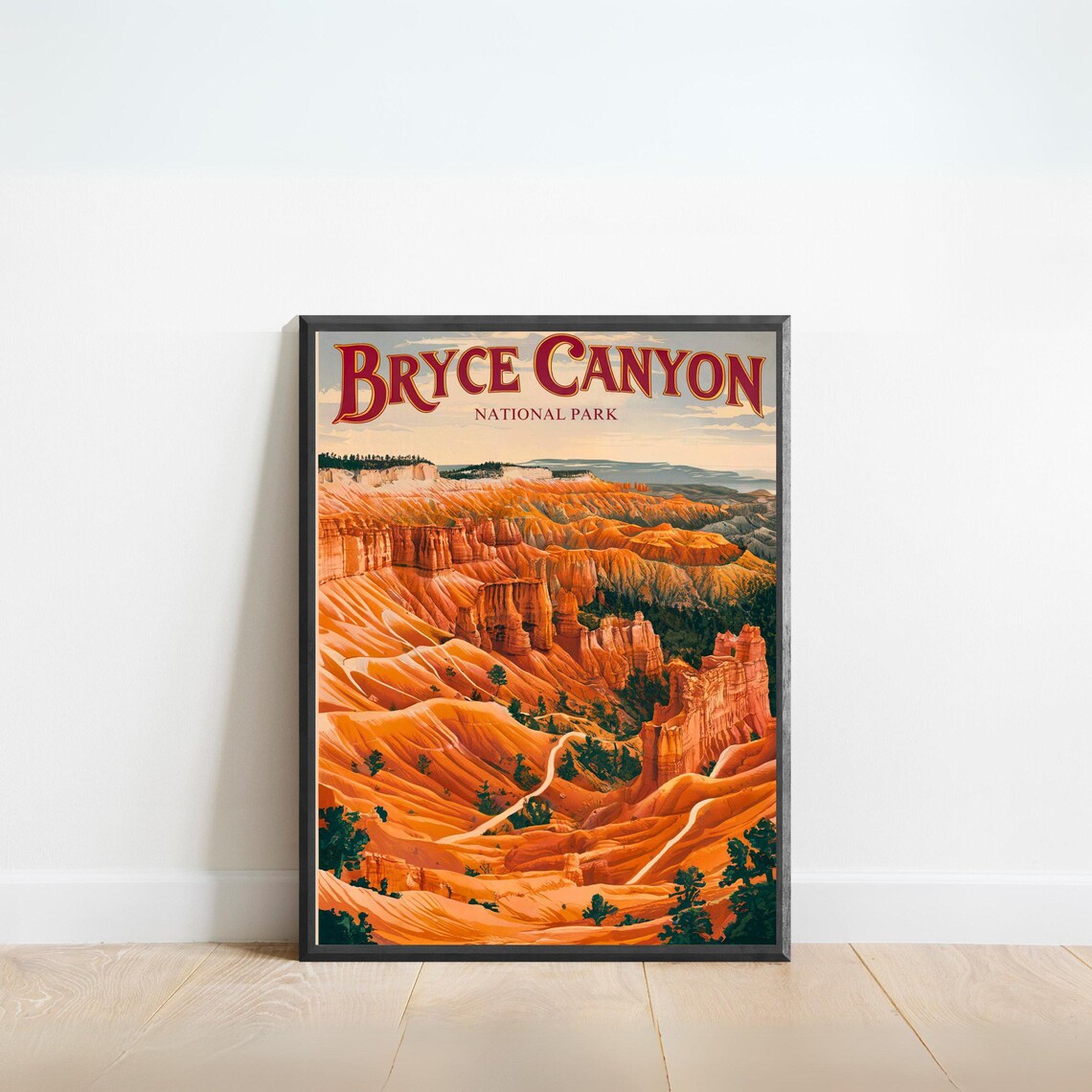 Bryce Canyon National Park Vintage Hoodoo Amphitheater Poster