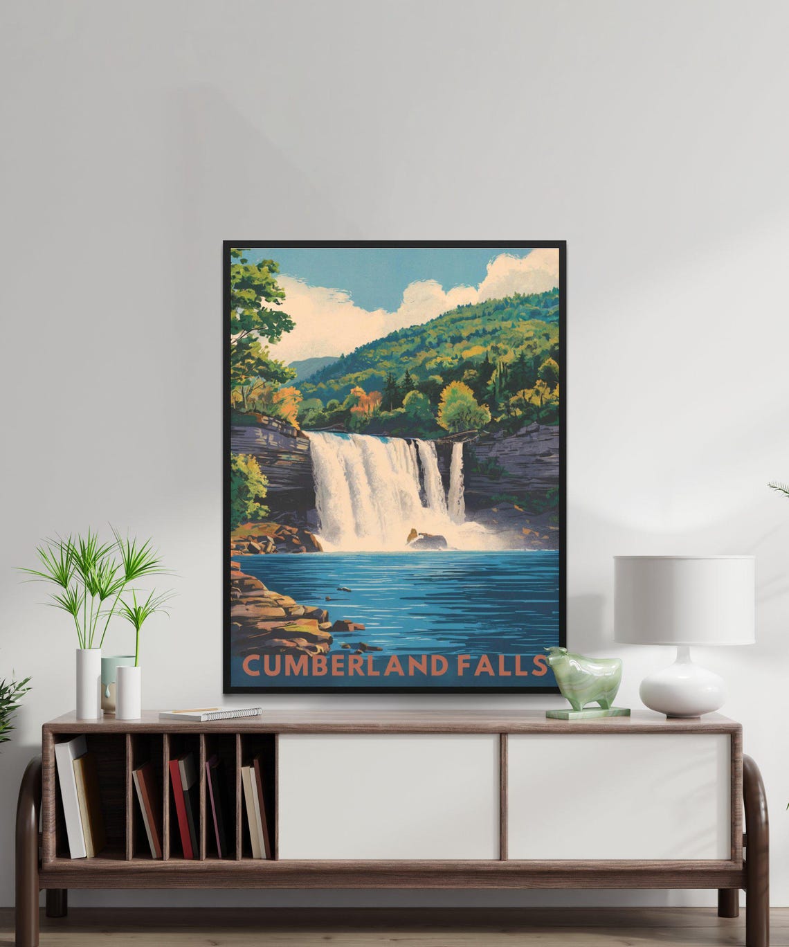 Cumberland Falls Blue Pool Cascade Nature Vintage Travel Poster - Image 2