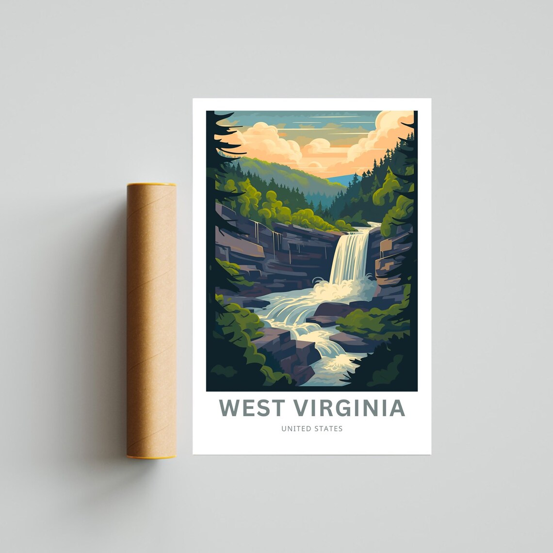 West Virginia Travel Print United States Gift Poster - Image 4