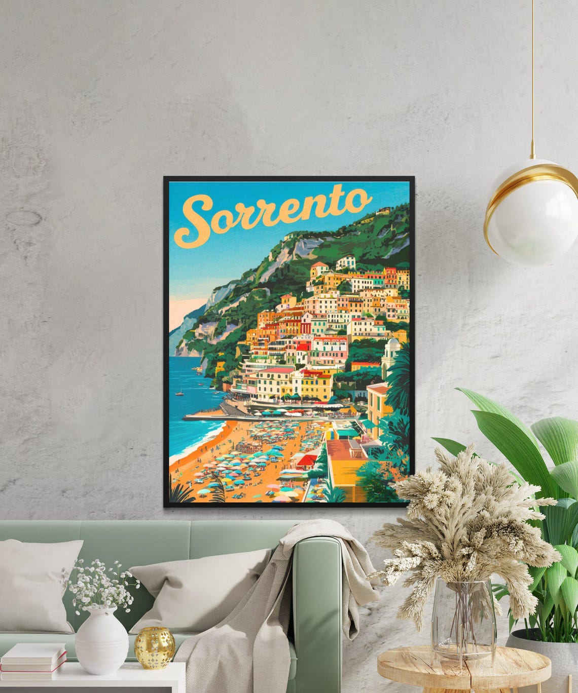 Sorrento Italy Seaside Cliffside Beach Town Coast Travel Poster - Image 3