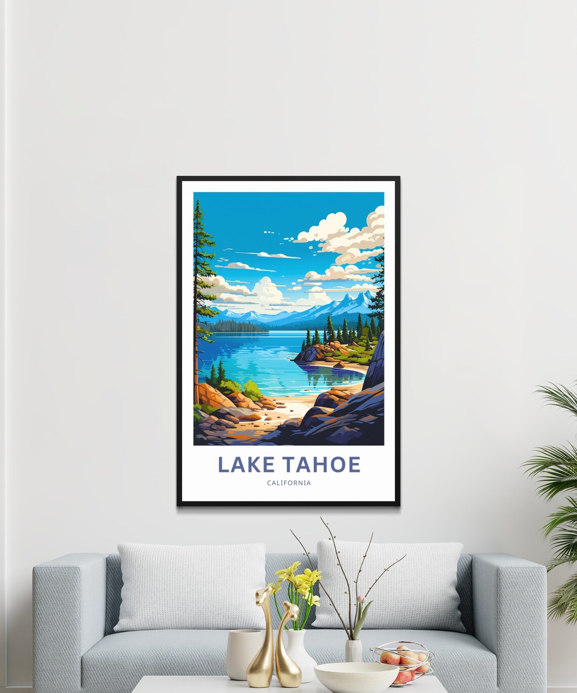Personalized Lake Tahoe Travel Poster, California - Image 3