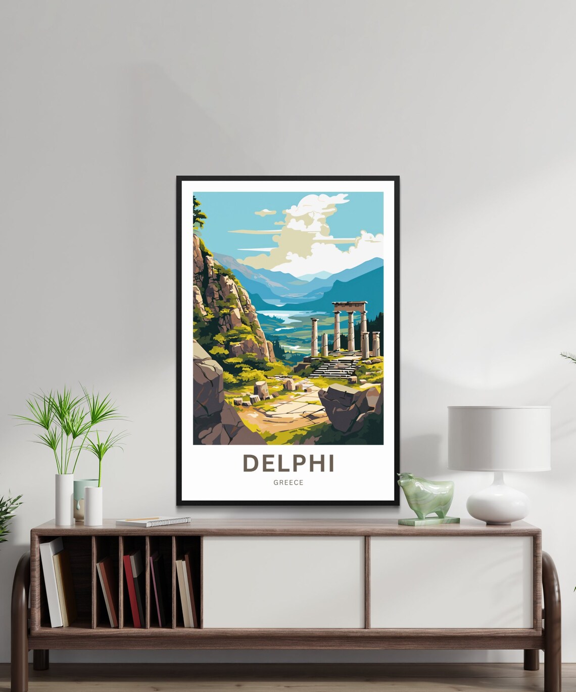 Delphi Greece Ancient Temple Hillside Ruins Vintage Travel Poster - Image 2