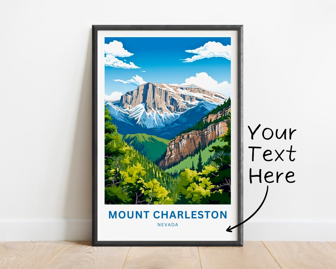 Personalized Mount Charleston Nevada Rocky Summit Cliff Scene Poster