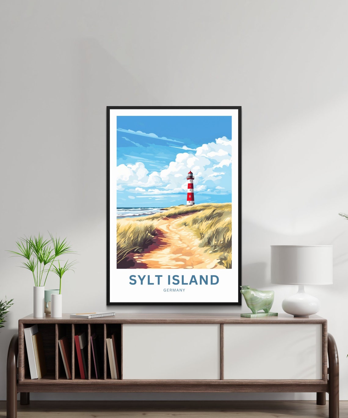 Sylt Island Germany Lighthouse Dune Path Seaside Travel Poster - Image 2