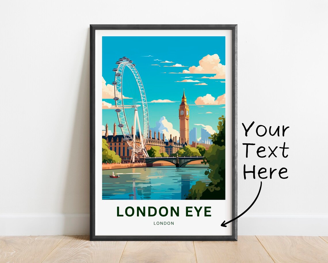 Personalized London Eye London Big Ben Thames View Iconic Poster