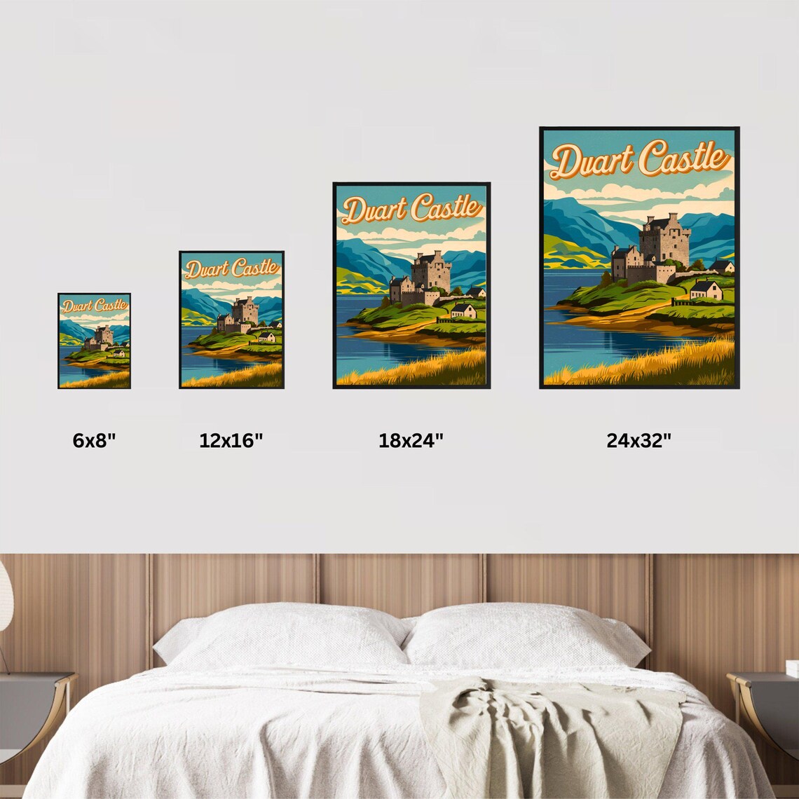 Duart Castle Scotland Seaside Fortress Vintage Travel Poster - Image 4