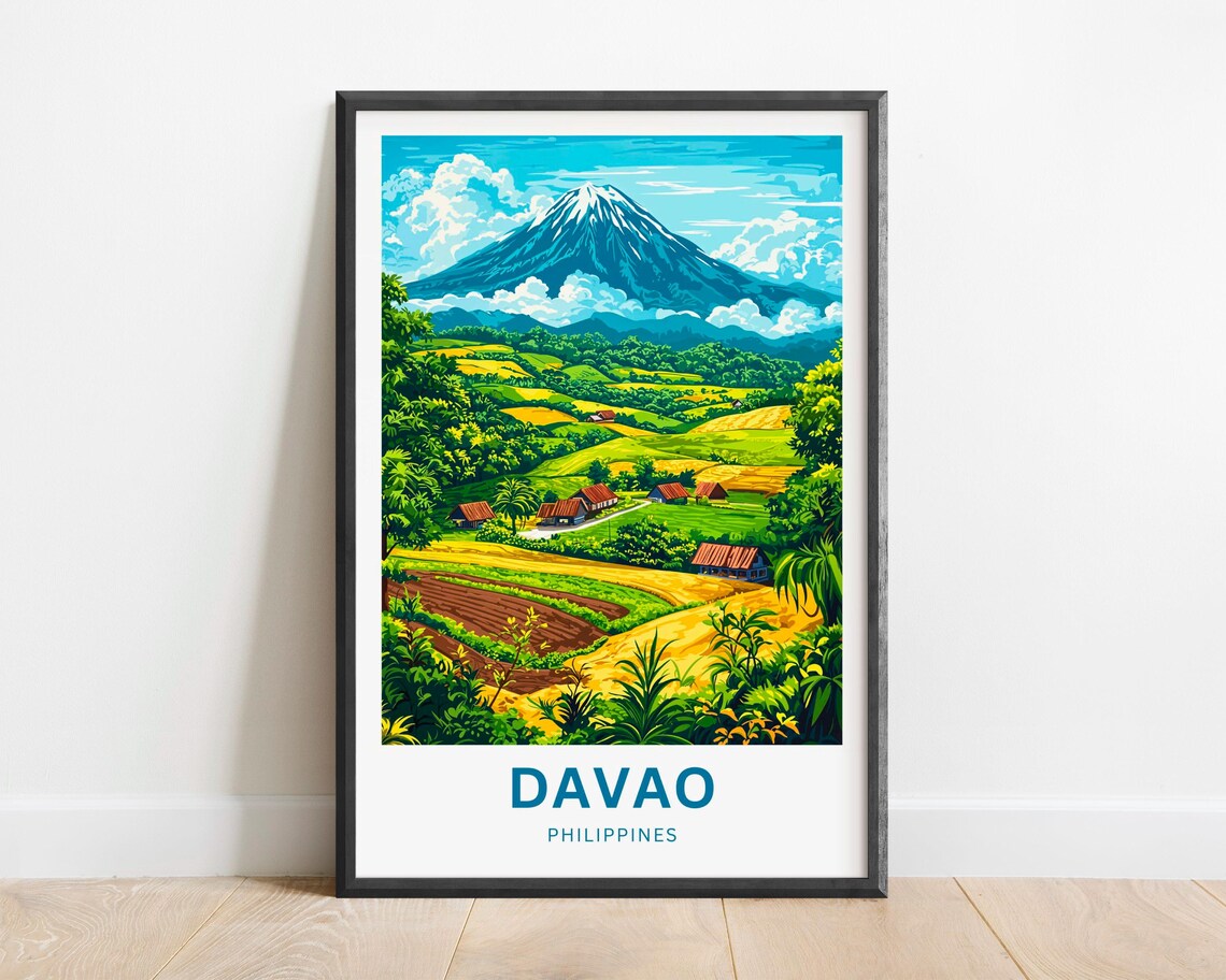 Davao Philippines Mount Apo Volcano Rice Terrace Travel Poster