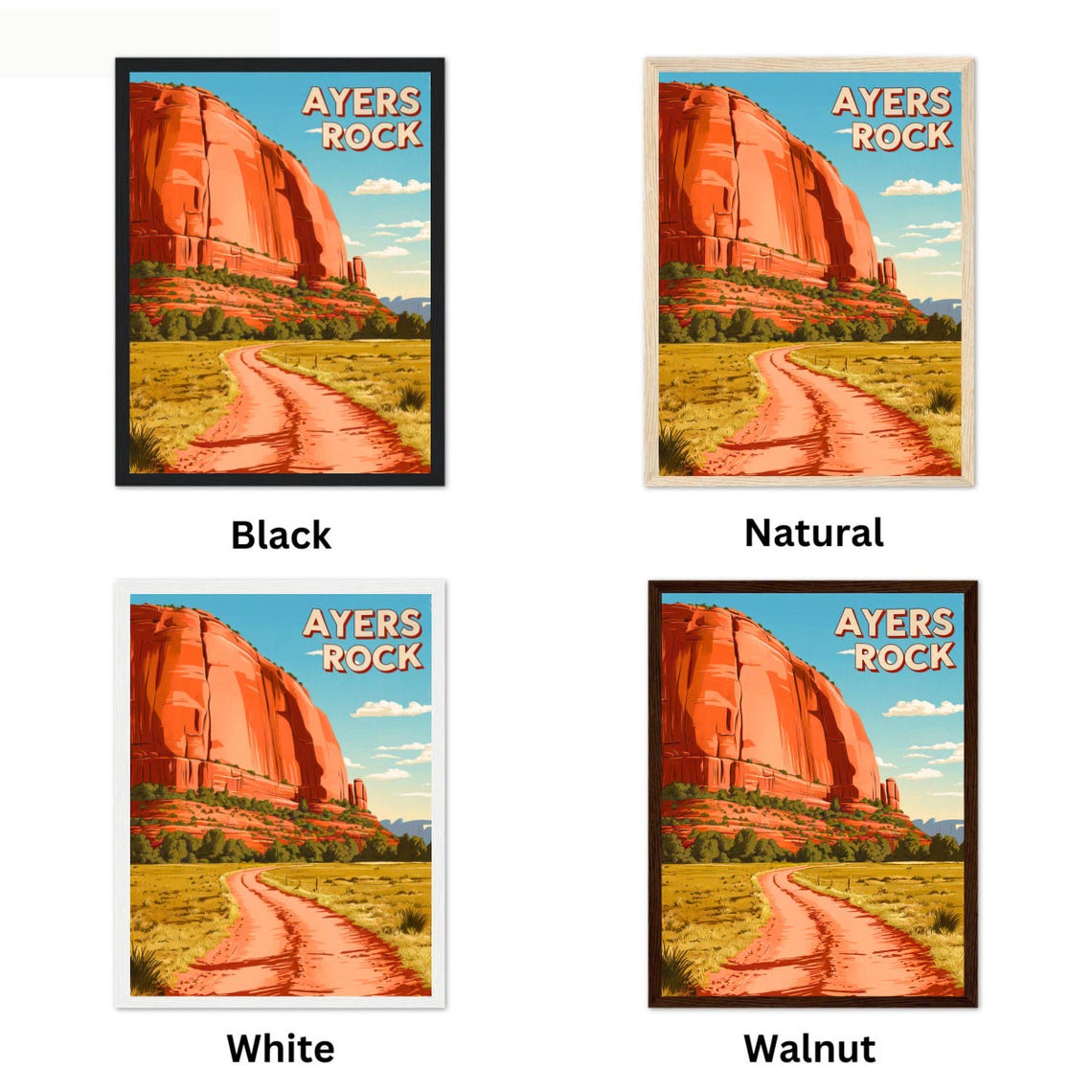Ayers Rock Australia Vintage Outback Desert Uluru Travel Poster - Image 4