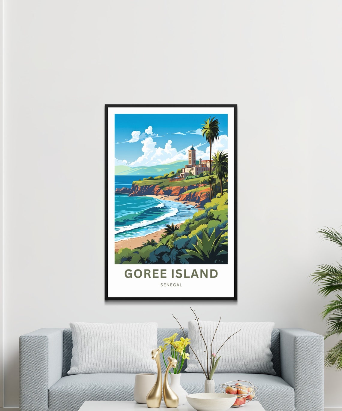 Personalized Goree Island Senegal Sunny Beach Palms Travel Poster - Image 2