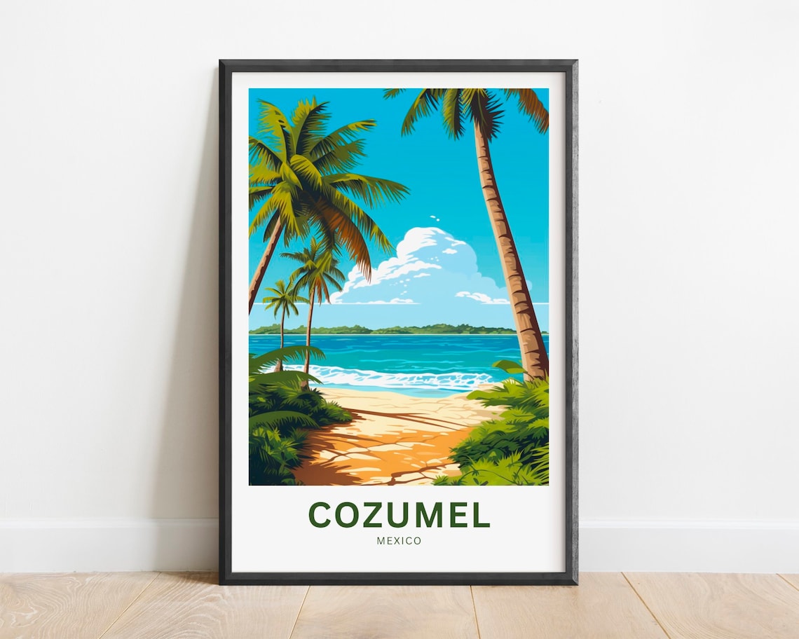Cozumel Travel Poster, Mexico Present Gift