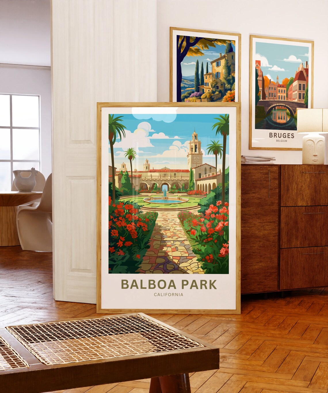 Personalized Balboa Park California Spanish Garden Fountain Poster - Image 5