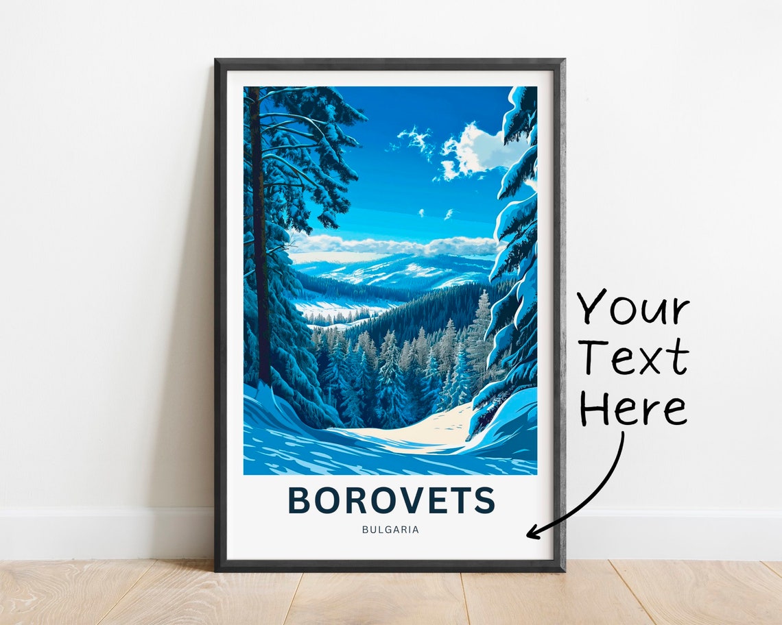 Borovets Bulgaria Snowy Forest Winter Personalized Travel Poster