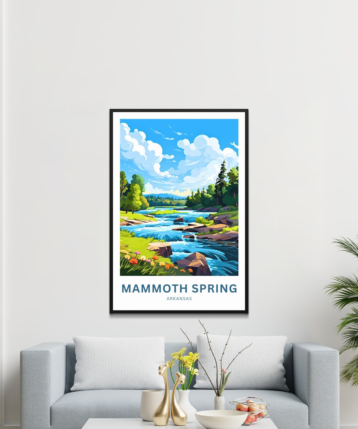 Mammoth Spring Arkansas River Rapids Wildflower Banks Travel Poster - Image 3