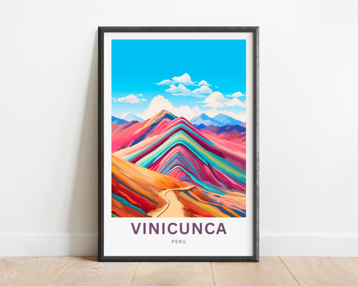 Vinicunca Travel Print Vinicunca Poster Peru Wall Art Framed Present Gift Peru Present