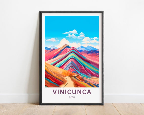 Vinicunca Travel Print Vinicunca Poster Peru Wall Art Framed Present Gift Peru Present