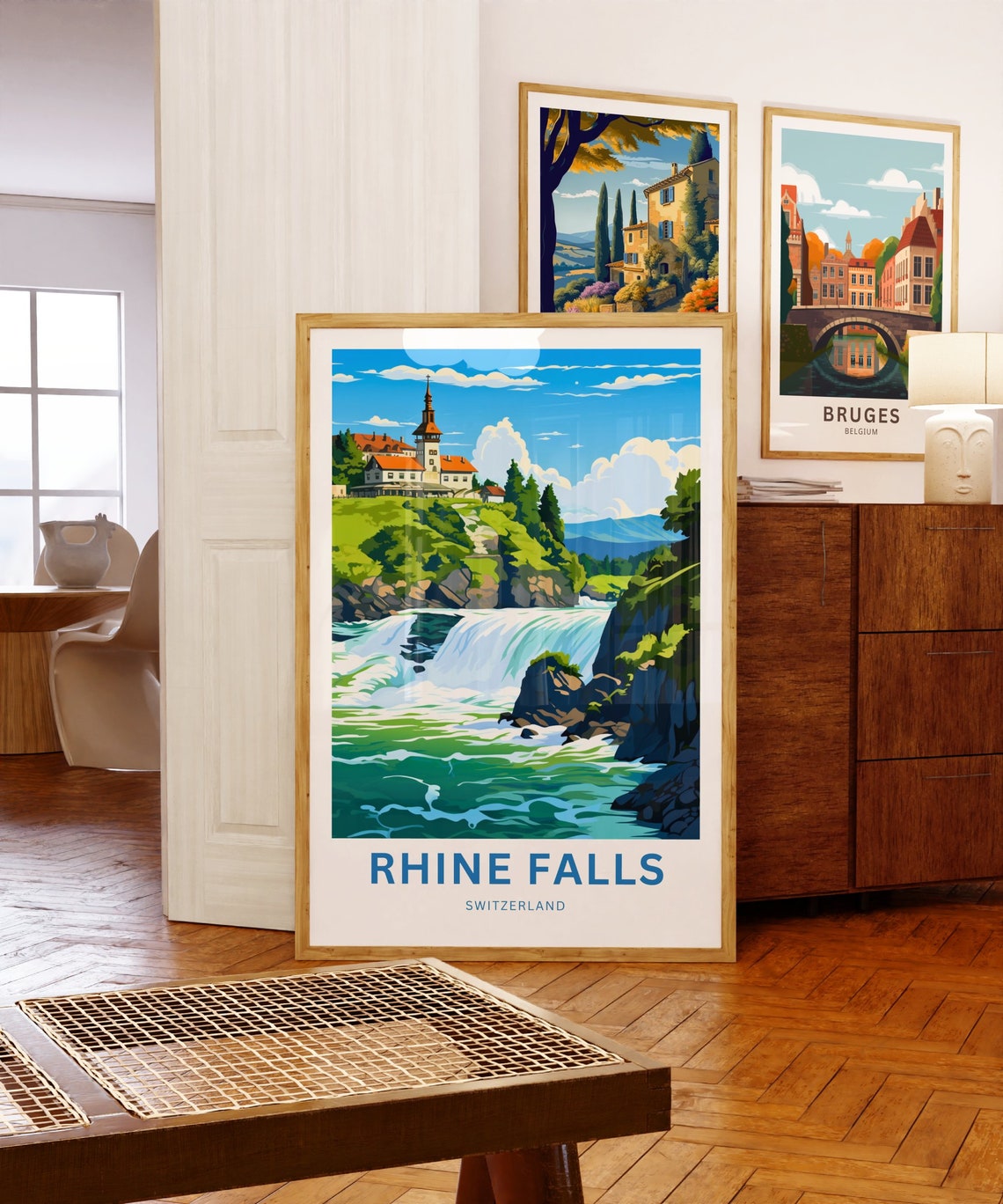 Rhine Falls Switzerland Thundering Waterfall Gorge Travel Poster - Image 5