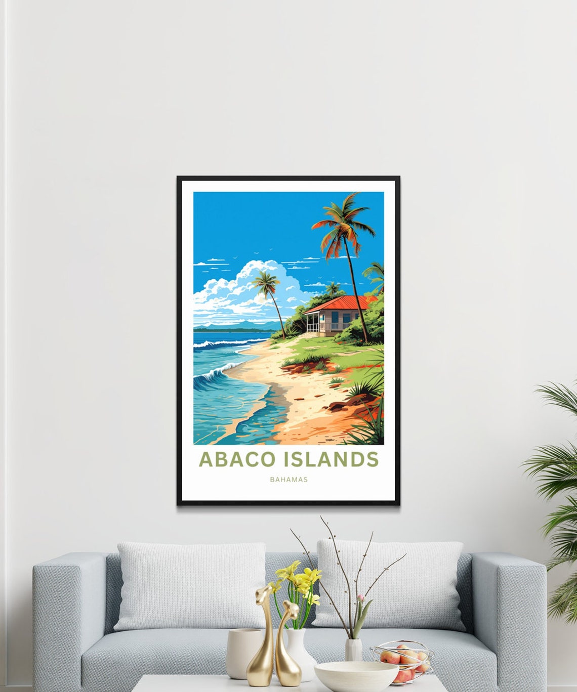 Abaco Islands Travel Print Abaco Islands Poster Bahamas Wall Art Framed Present Gift Bahamas Present - Image 3