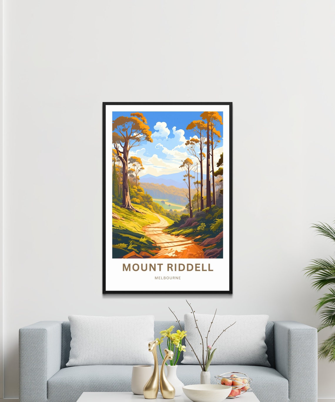 Personalized Mount Riddell Melbourne Autumn Trail Custom Text Poster - Image 3